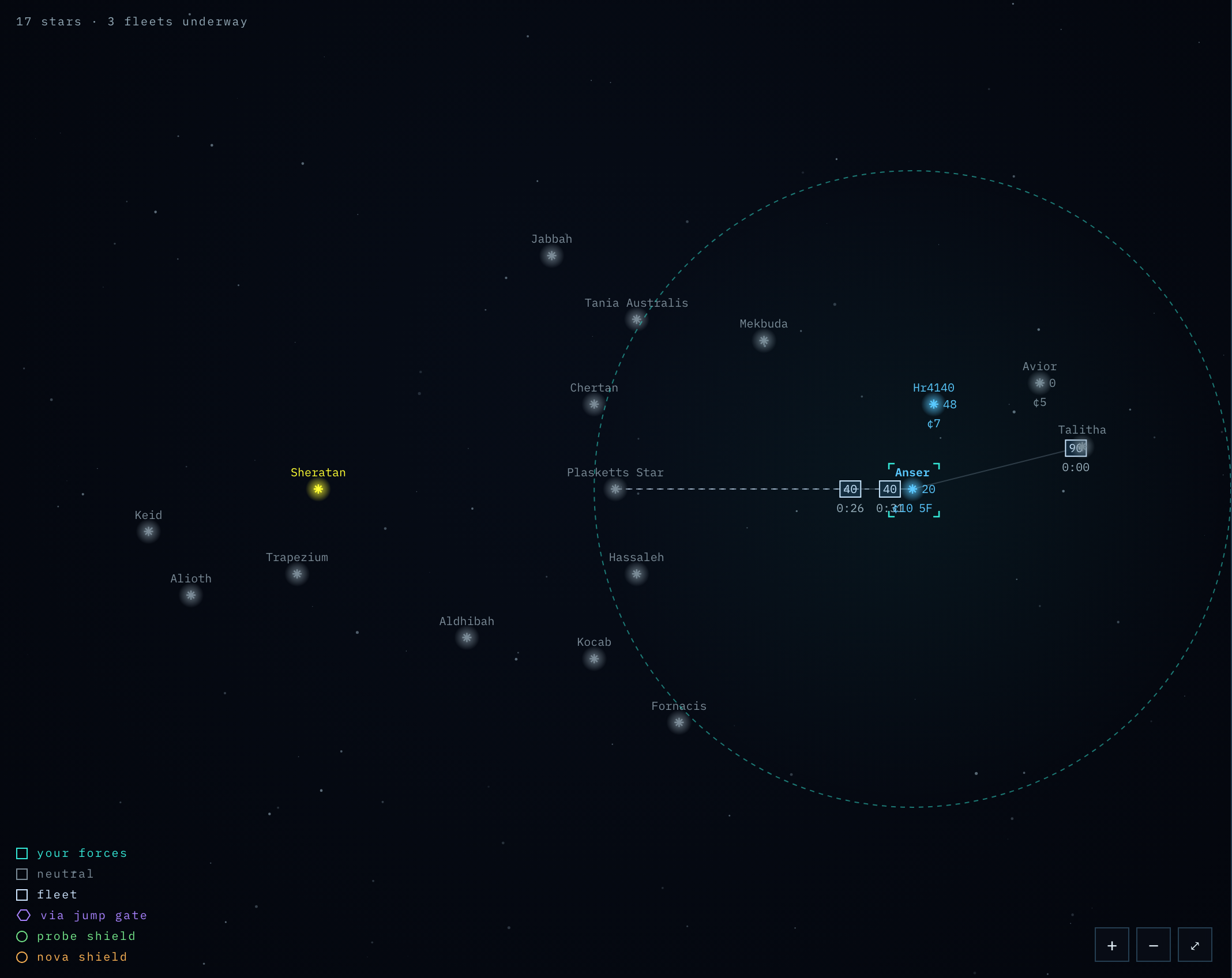 An annotated star map.
